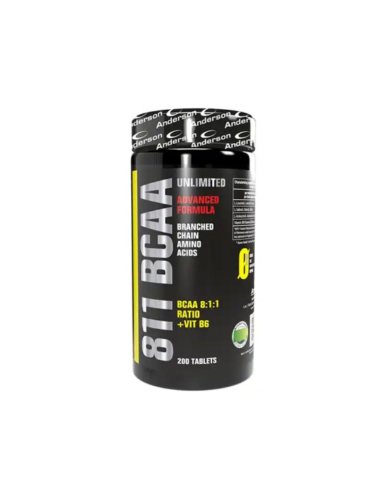 Anderson BCAA 811 Unlimited – 200 Compresse | Aminoacidi Ramificati in Rapporto 8:1:1 + Vitamina B6