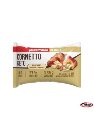 Cornetto Keto BiancoNut con Crema Bianca di Nocciola 50g...